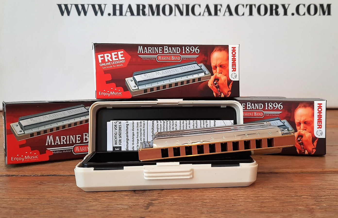 Harmonica Hohner Marine Band Classic En Db – Légendaire Pour Le Blues, Sommier En Bois De Poirier