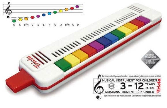 Triola Melodica 12 blaas-druk harmonica, voor Kids!